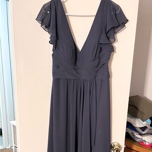 Elegant Dusty Blue Bridesmaid Dress (SIZE 12)(FREE SHIPPING)